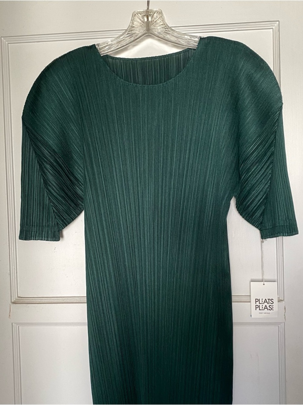 Issey Miyake Pleats Please  Plissé Midi Dress - Dark Green Size 3